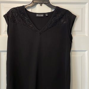 New York and Co. black lace work blouse.